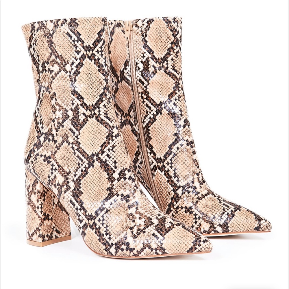 Jeffrey Campbell Siren-3 Snake Pointed Ankle Boot